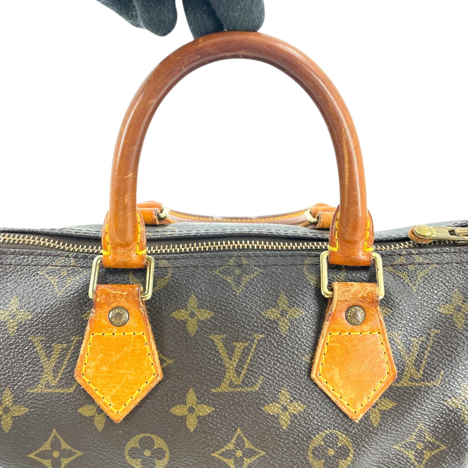 Auth LOUIS VUITTON Speedy 25 Monogram Canvas Brown Top Handle Boston Bag M41528