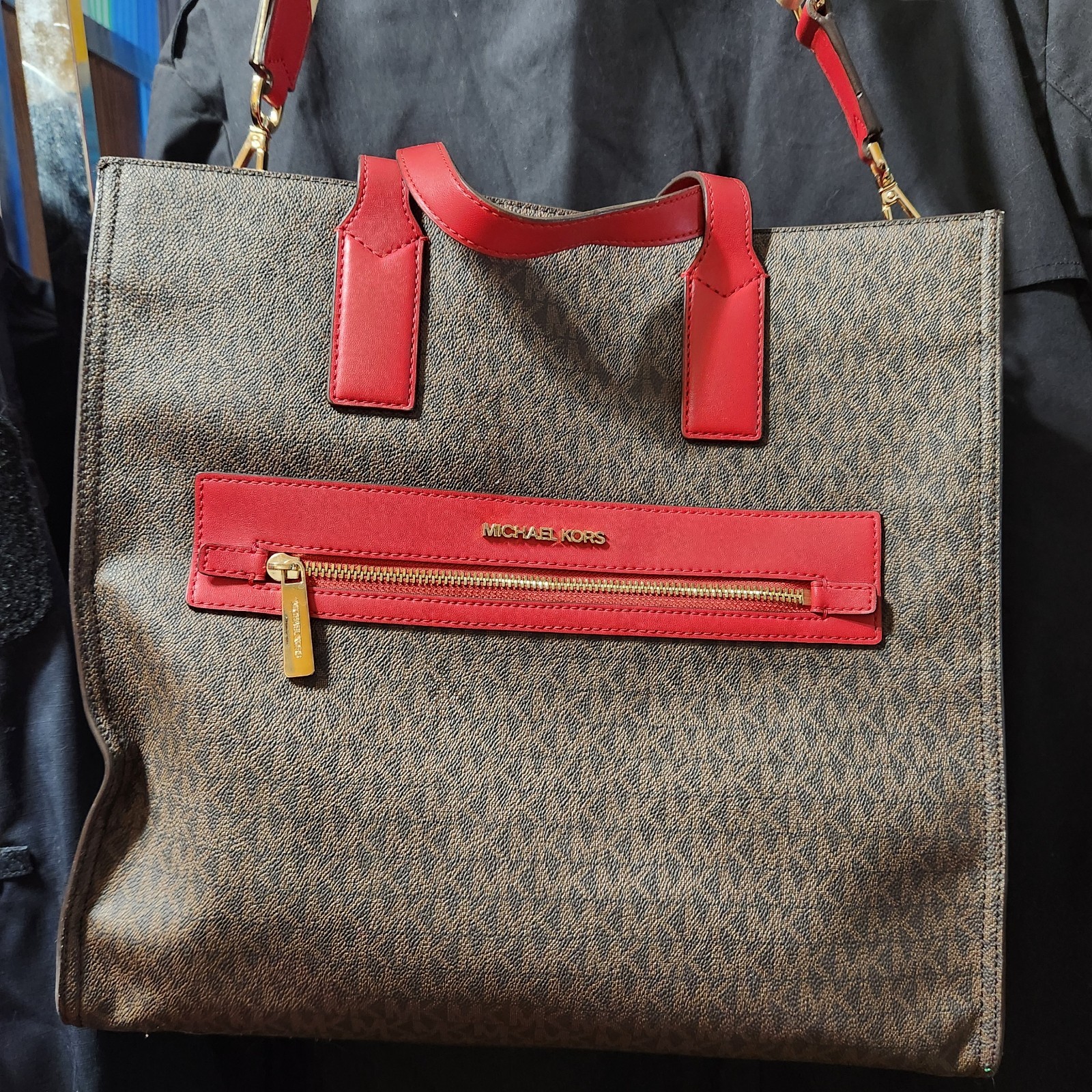 Michael Kors Kenly Tote Crossbody Bag – Flame