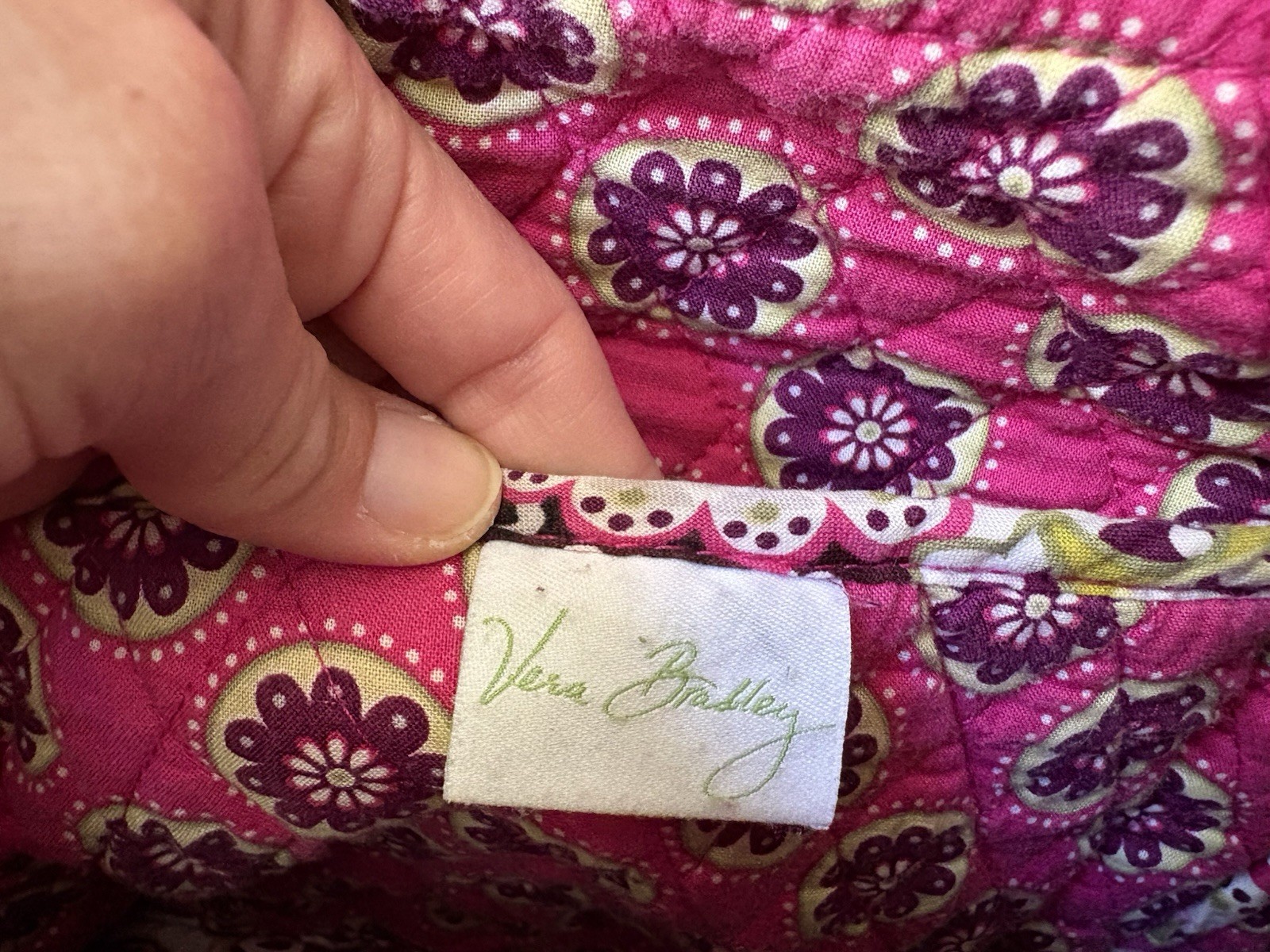 Vera Bradley Very Berry Paisley Shoulder Tote Bag Rolled Handles Snap Closure