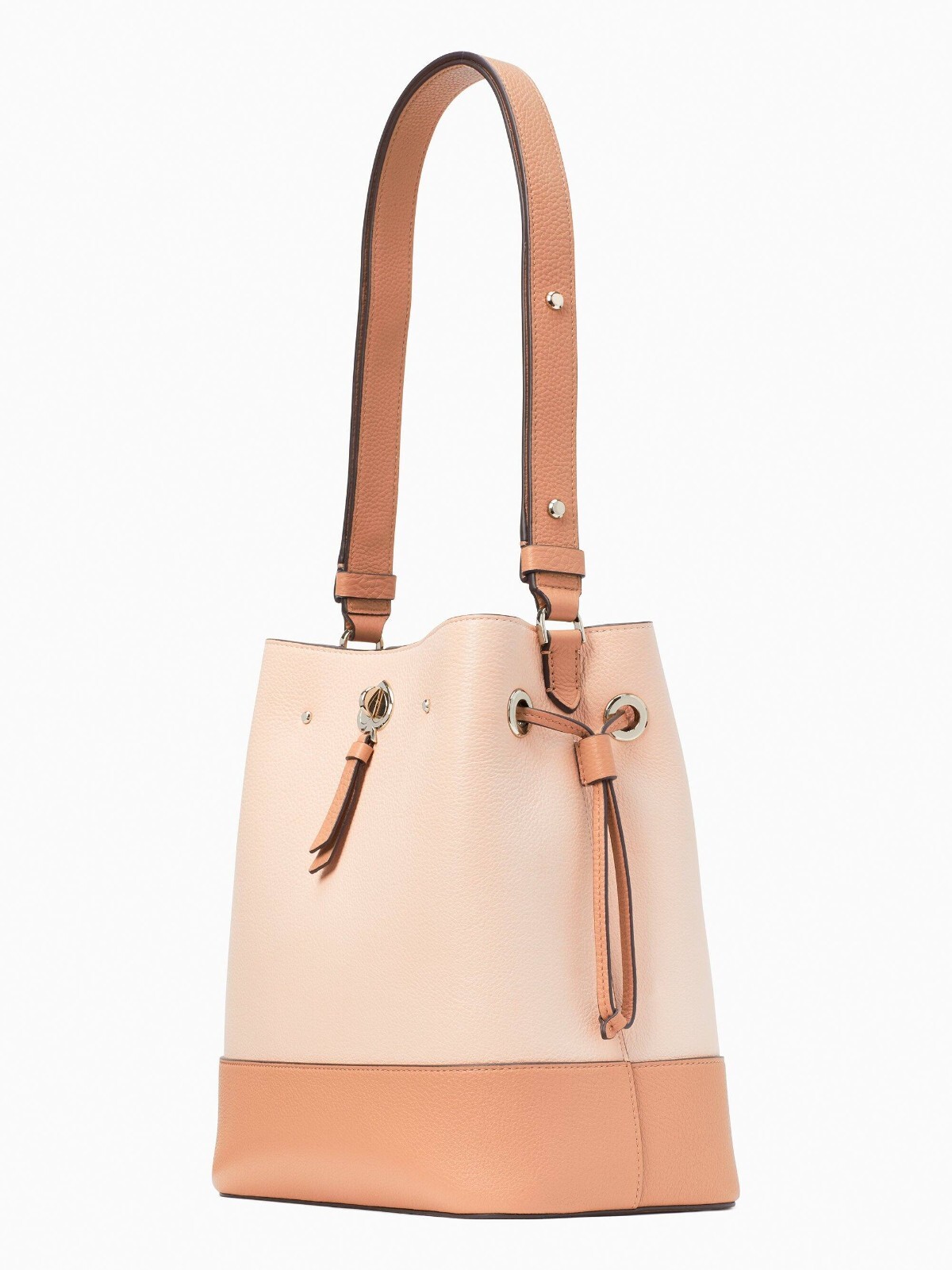 New Kate Spade Marti Large Bucket bag Colorblock Leather Soft Rose with Dust bag