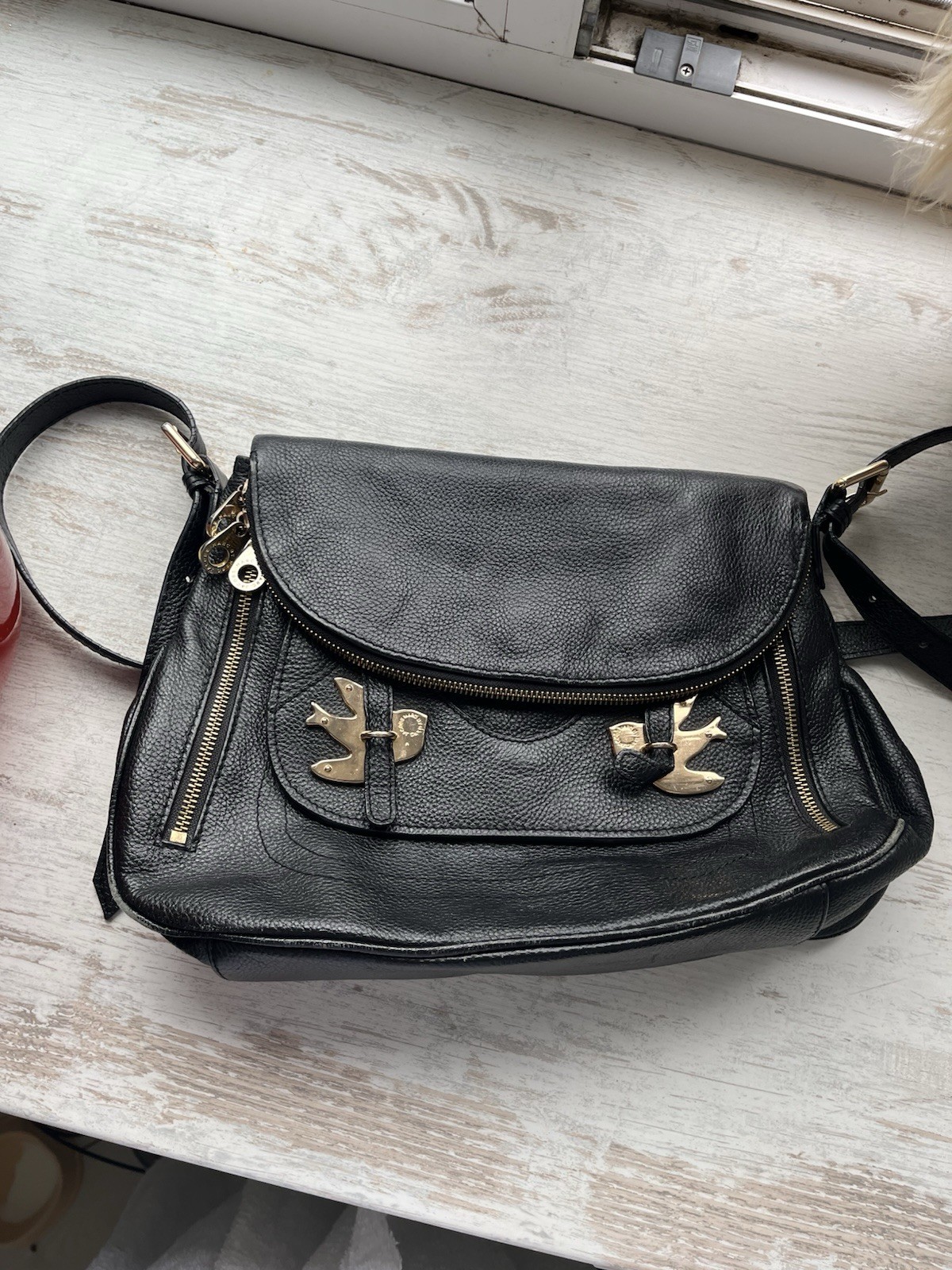 Marc by Marc Jacobs Petal to the Metal Natasha Black Leather Crossbody Bag