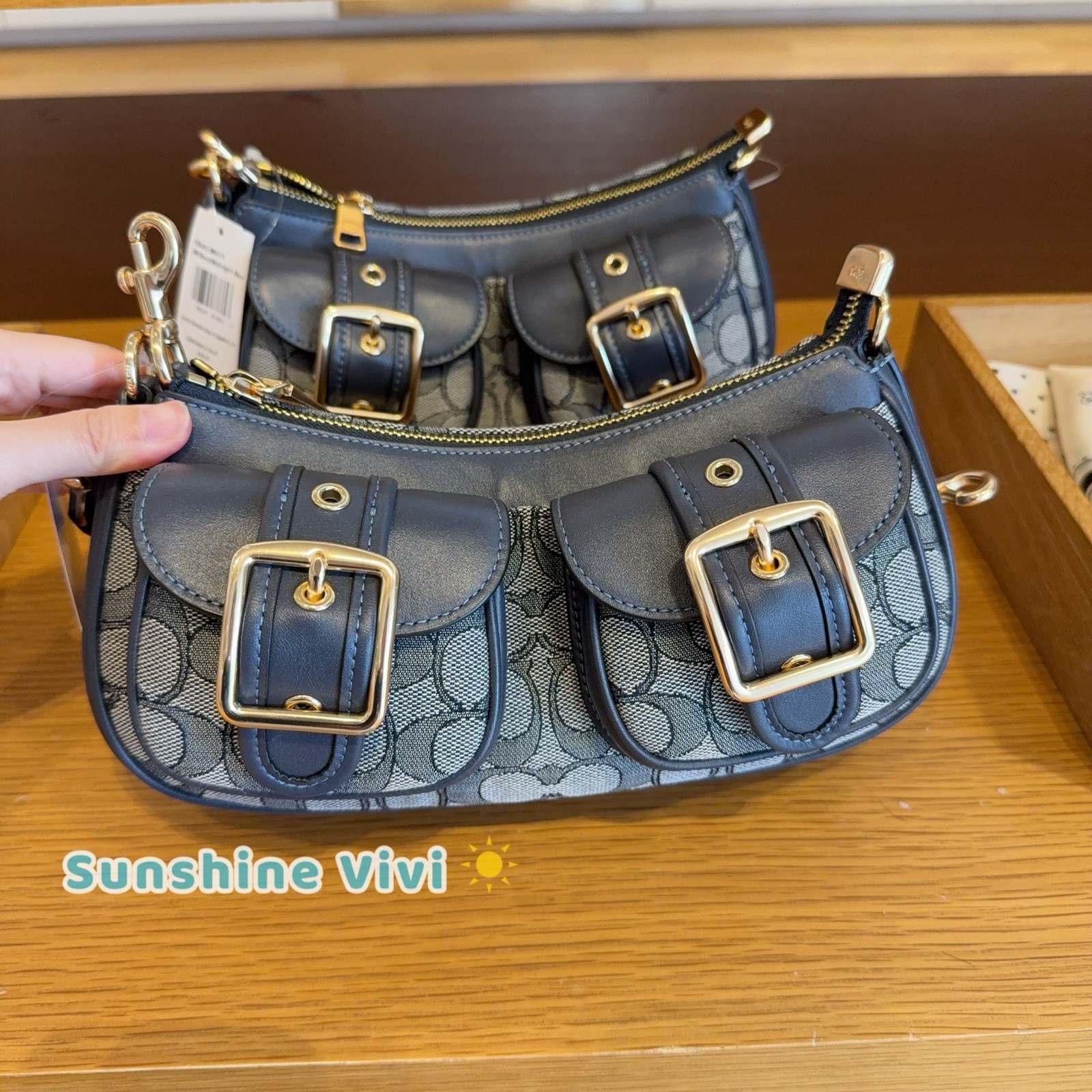 NWT Coach Ashton Bag In Signature Jacquard CBJ00 IM/Navy/Midnight