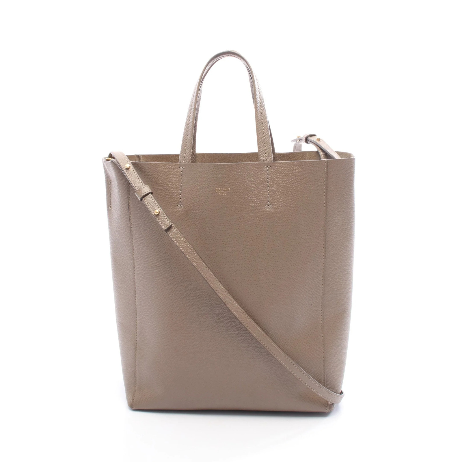 Celine Cabas Tote Bag Brown Leather #RCB1365