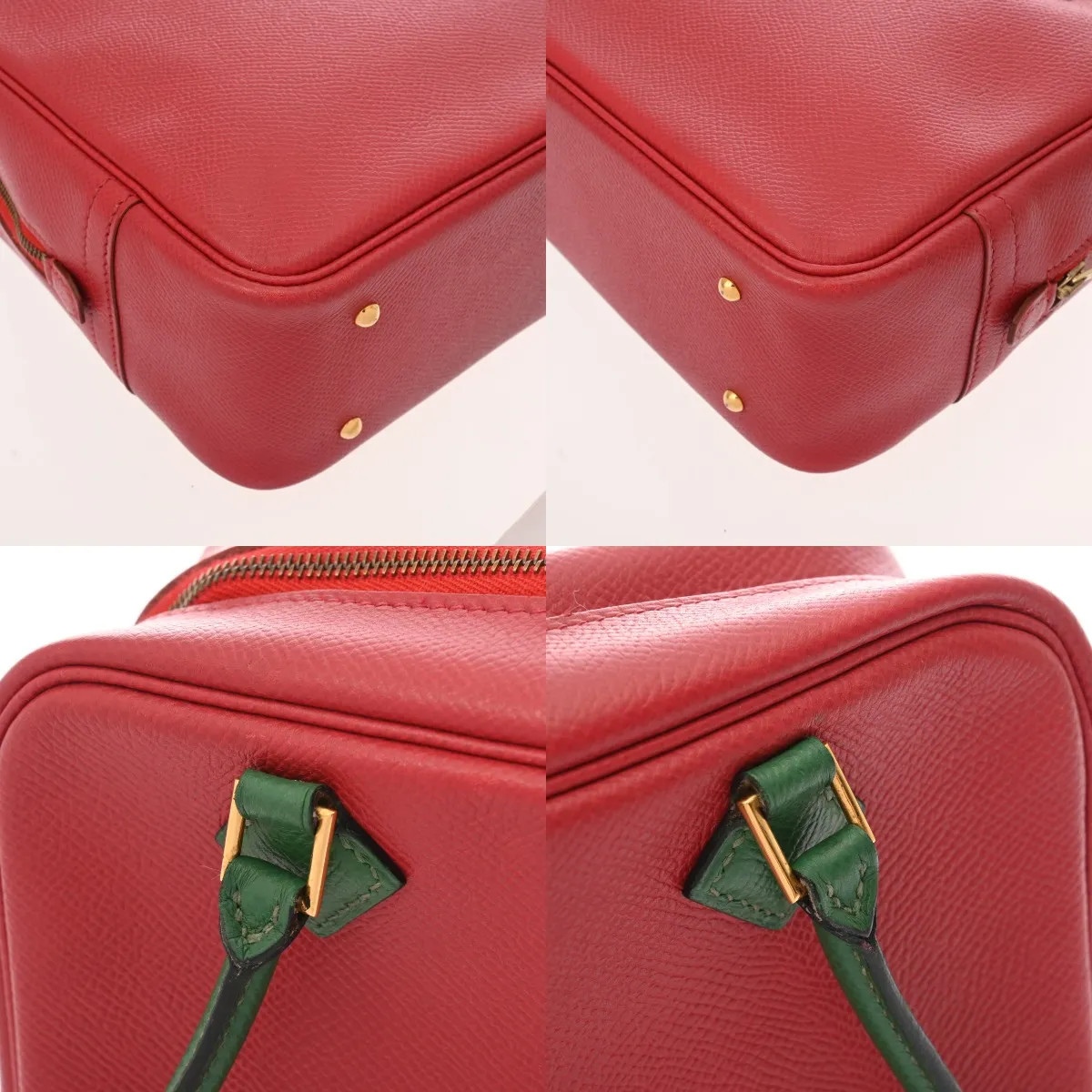 Hermes Plume 20 682843 Handbag Courchevel Leather Rouge Vif #WB1016