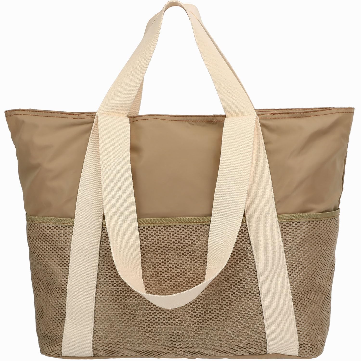 Waterproof Beach Bag for Women, Large Sandproof Gym Tote Bags with Zipper Clo…