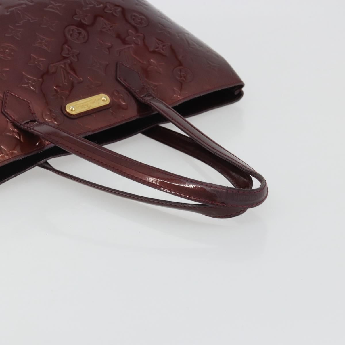 LOUIS VUITTON Monogram Vernis Wilshire MM Hand Bag Amarante M91645 Auth 190828