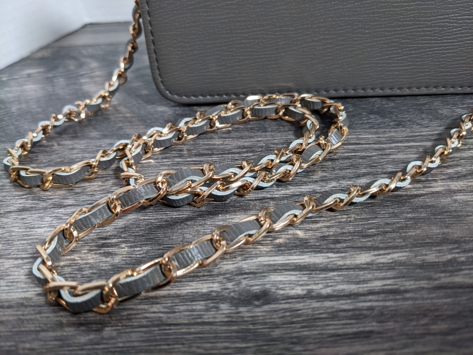 Bebe Fabiola Saffiano Gray Gold Crossbody Purse Mini Shoulder Bag NWT MSRP $69