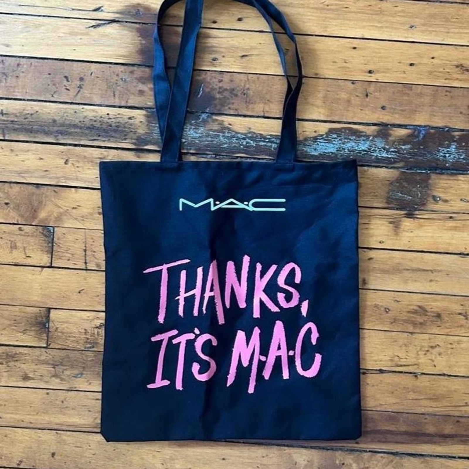 MAC Cosmetics Graphic Canvas Tote Bag Black Pink