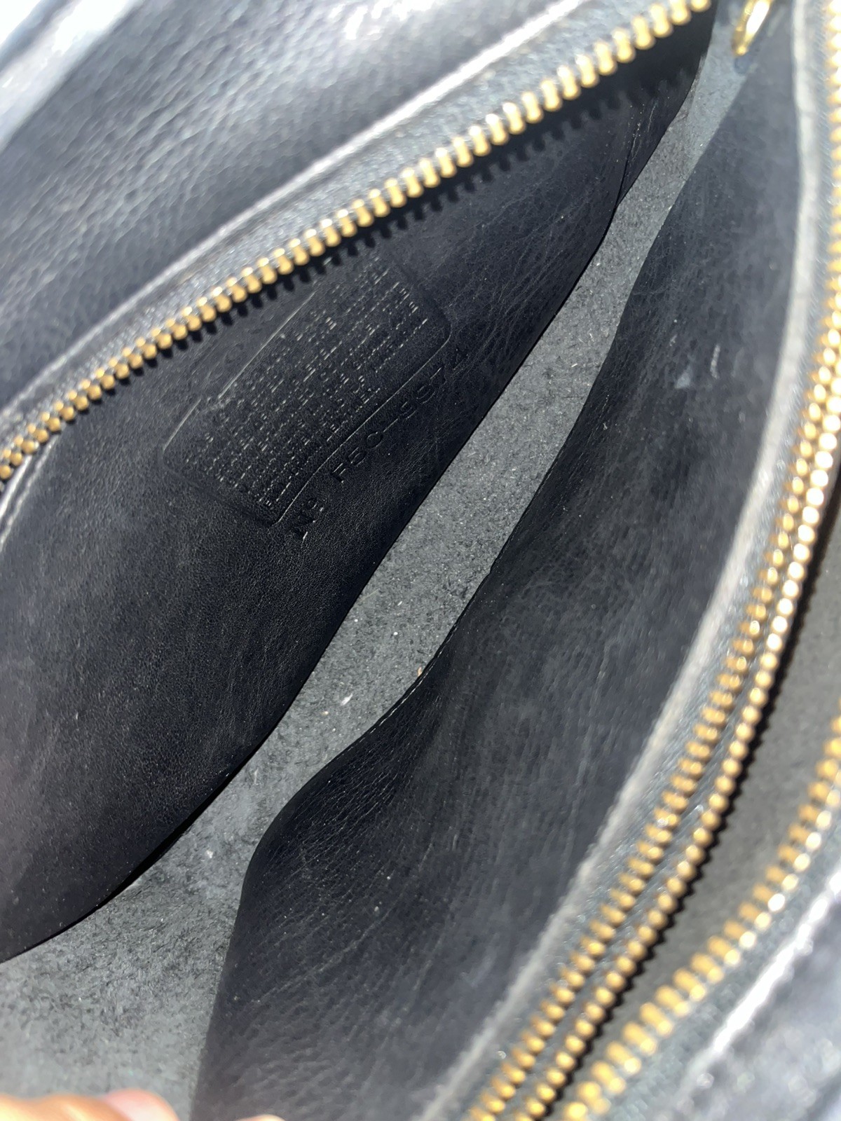 black coach bag leather 10in*2.5in*6in