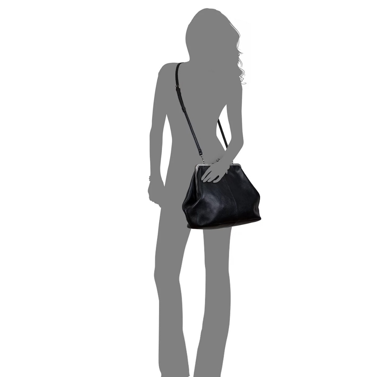PATRICIA NASH Vivienne smooth leather large clutch crossbody + Dust bag Black