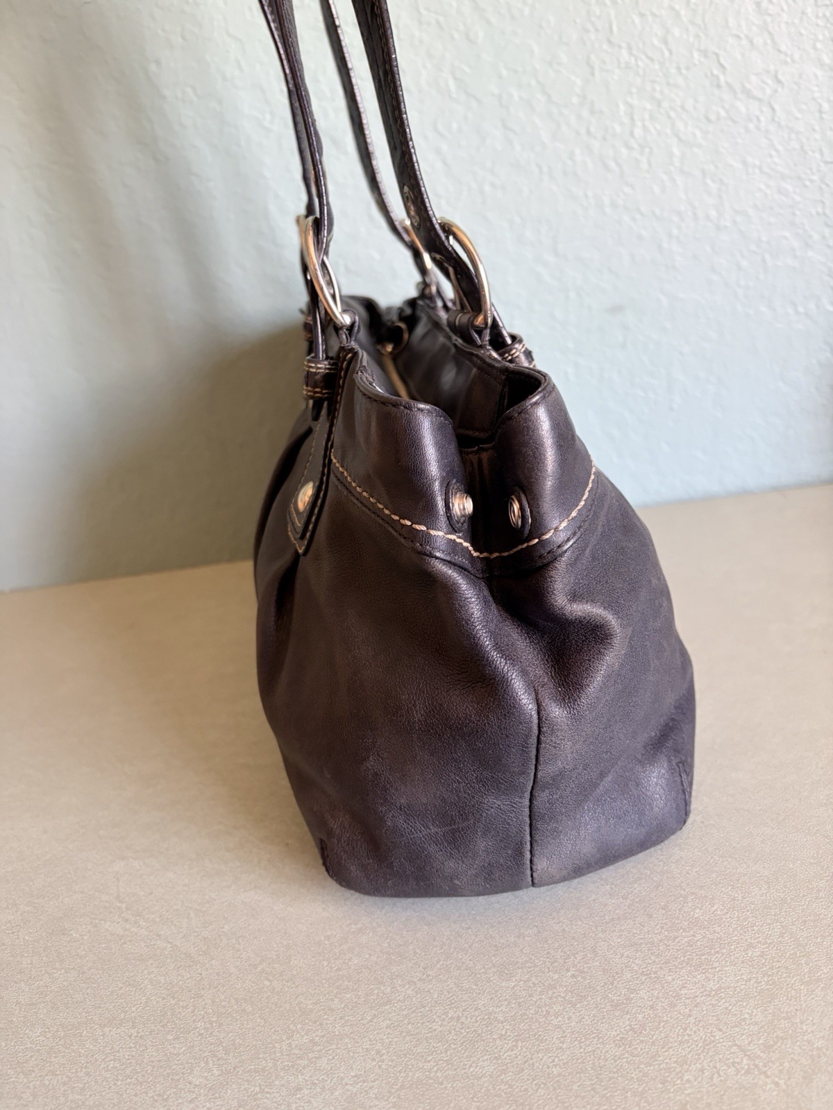 Coach Soho Pleated Leather Black Large Tote Purse Handbag F13732