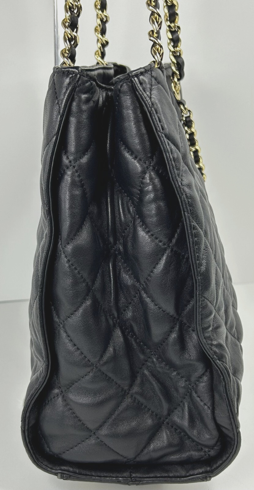 Michael Kors Satchel Susannah Leather Quilted Double Handle Large Black CLEAN A+