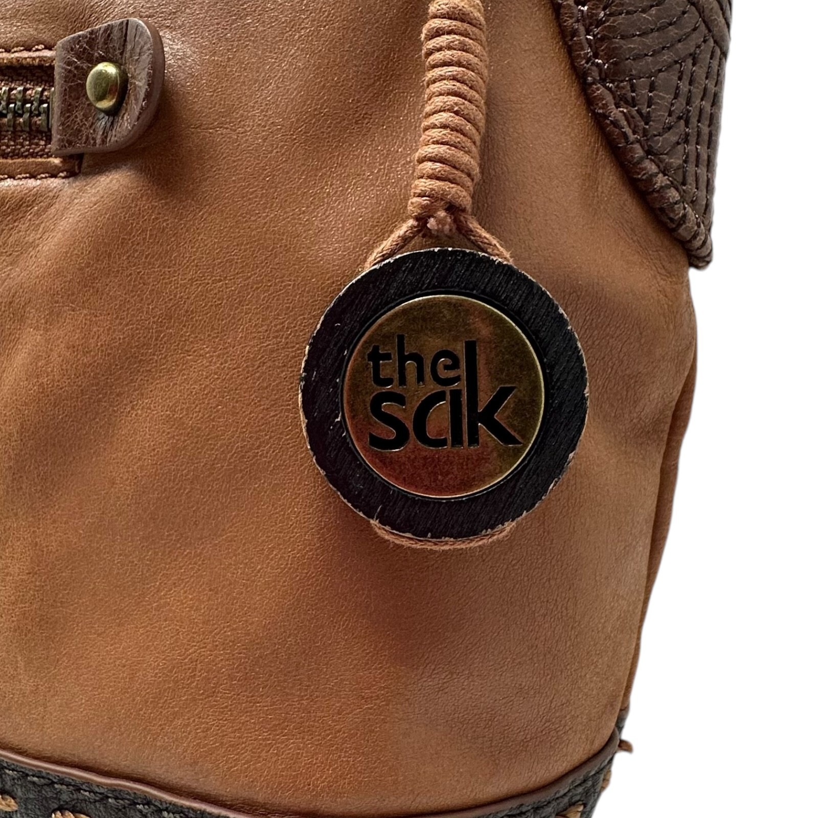 The Sak Indio Hobo Brown Leather Slouch Shoulder Bag Braided Strap Purse Boho