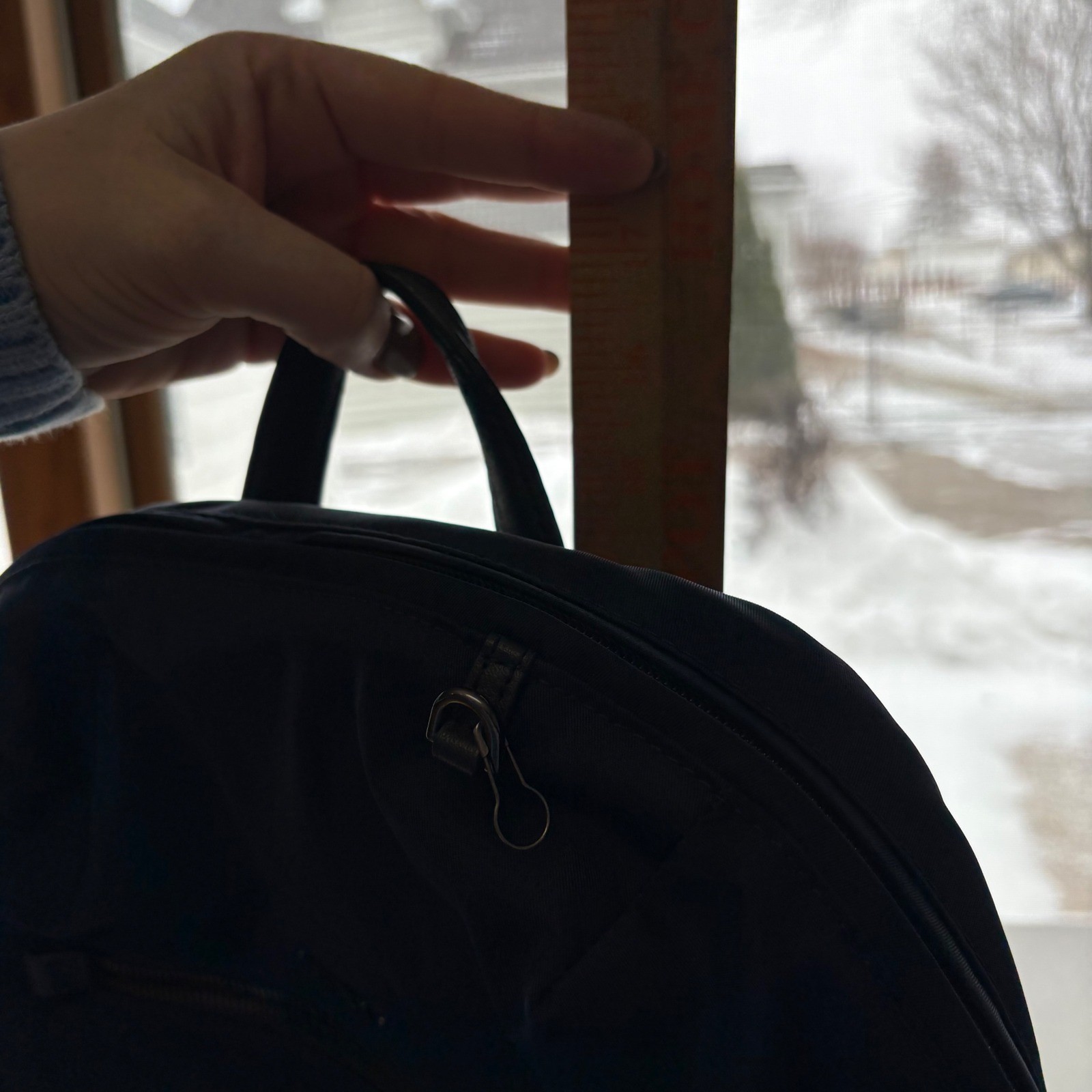 Tumi Voyageur Backpack Women Medium Navy Blue Nylon Gold Hardware Laptop Bag
