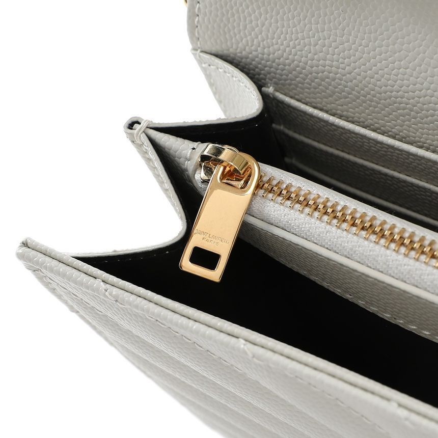 SAINT LAURENT YSL CASSANDRE Cowhide Leather Bag Women’s White 7.4×1.3×4.9 in