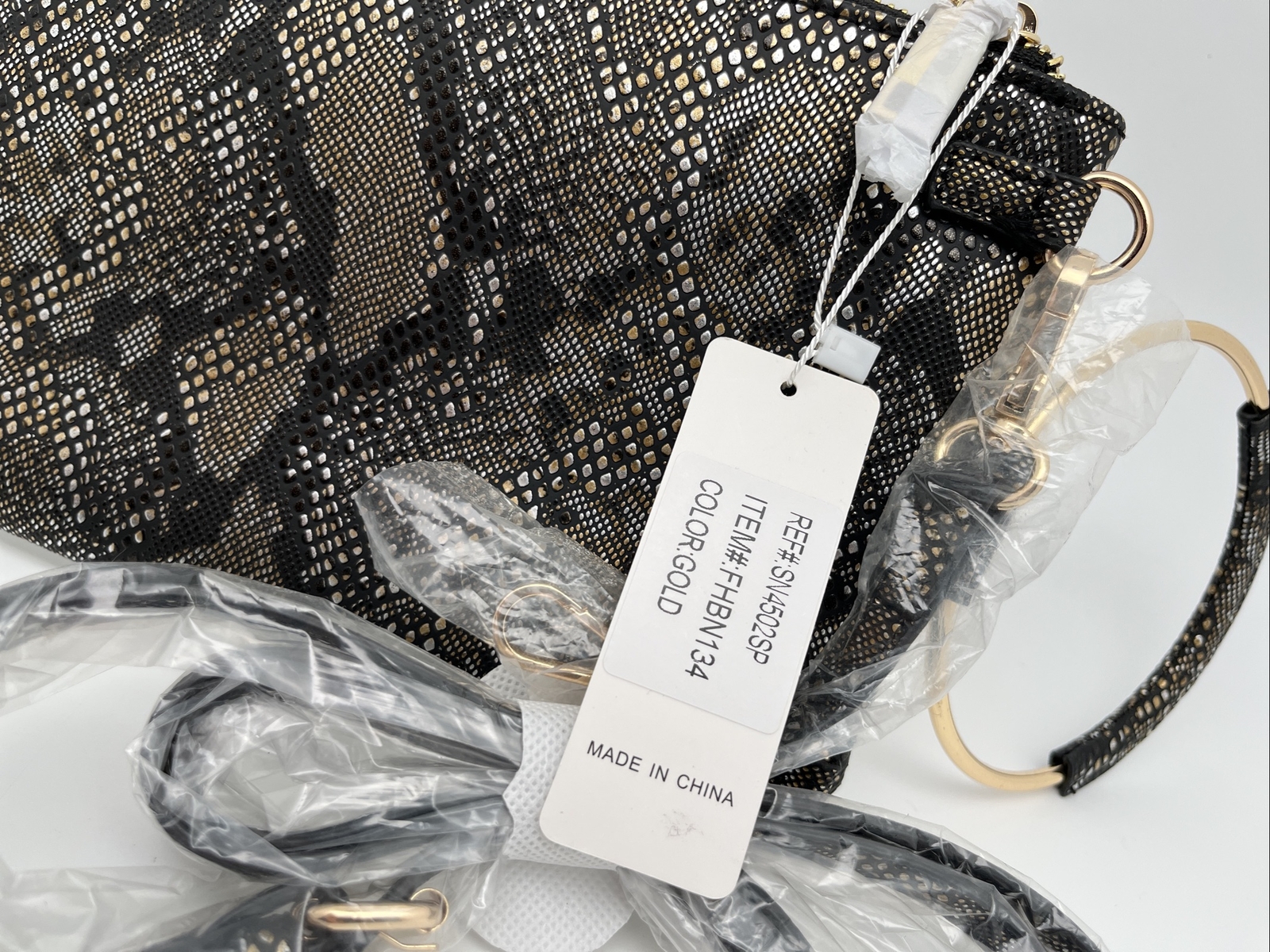 Simply Noelle Snakeskin Clutch Small Bag NWT Strap Ring Faux Leather