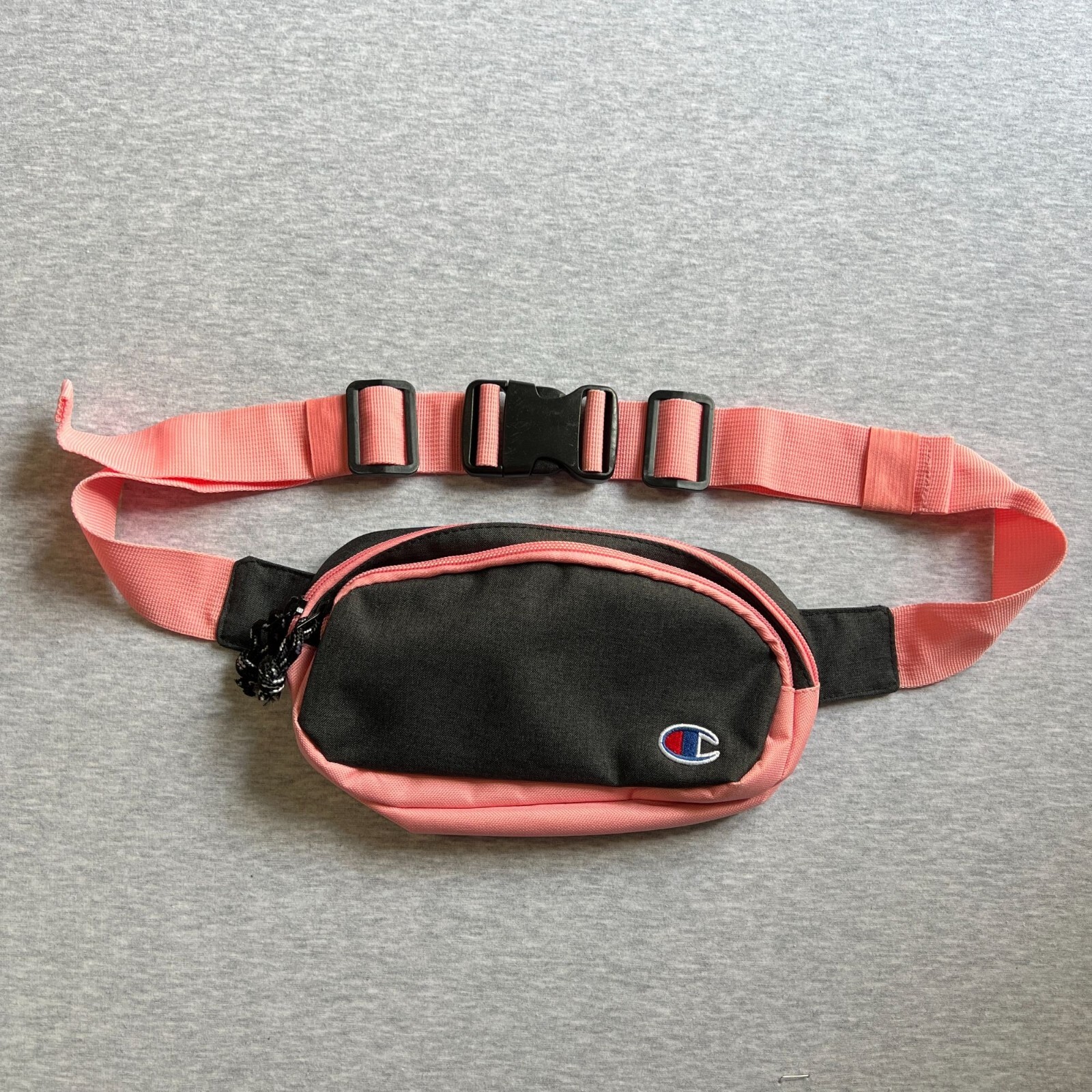 Champion OSFA Pink & Black Adjustable Waist Pack With Zipper Closures Crossbody