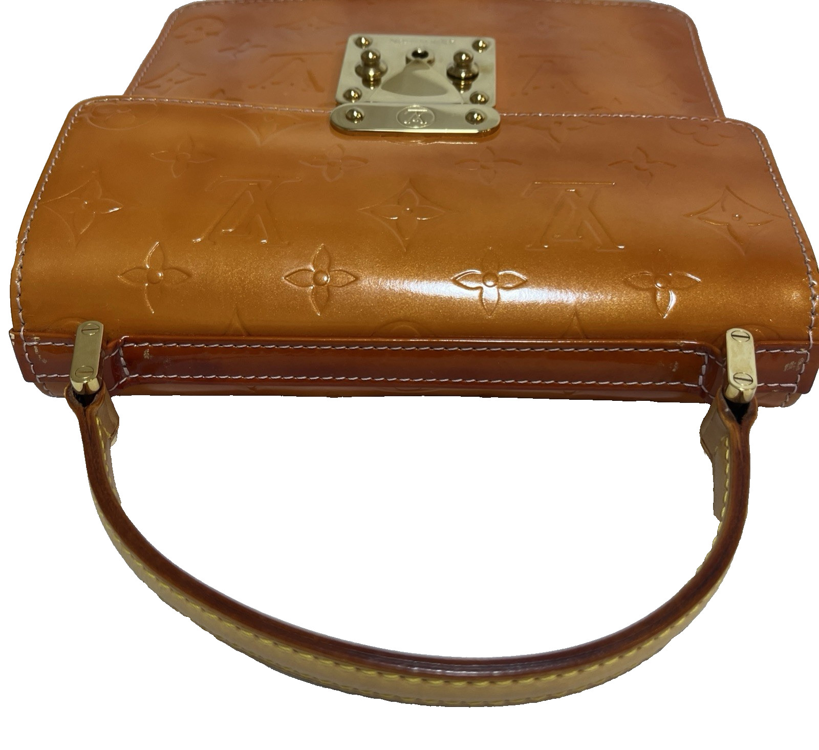 LOUIS VUITTON M91029 Vernis Spring Street Top Handle Bag Orange