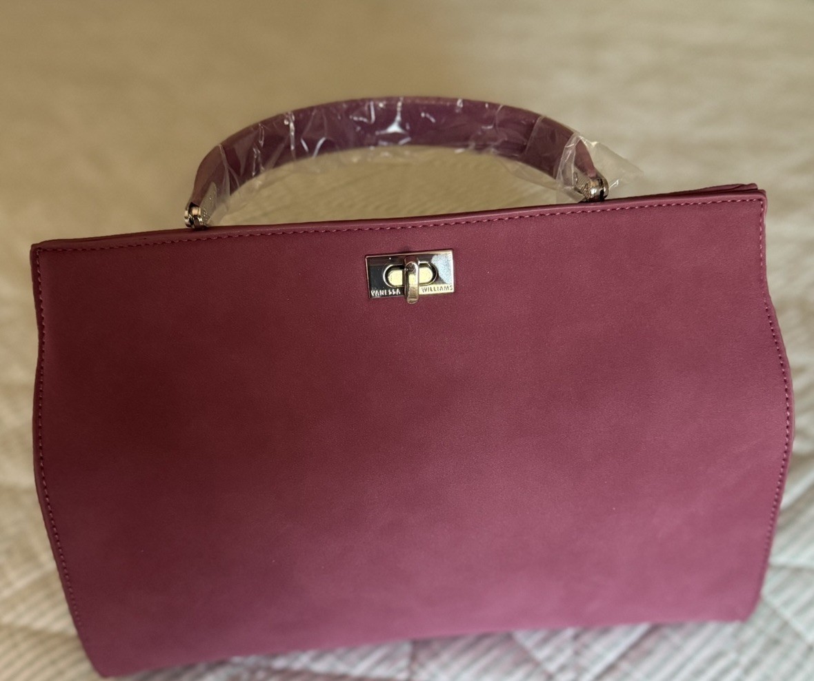 Vanessa Williams “Posh Satchel” Handbag Purse Merlot Burgundy