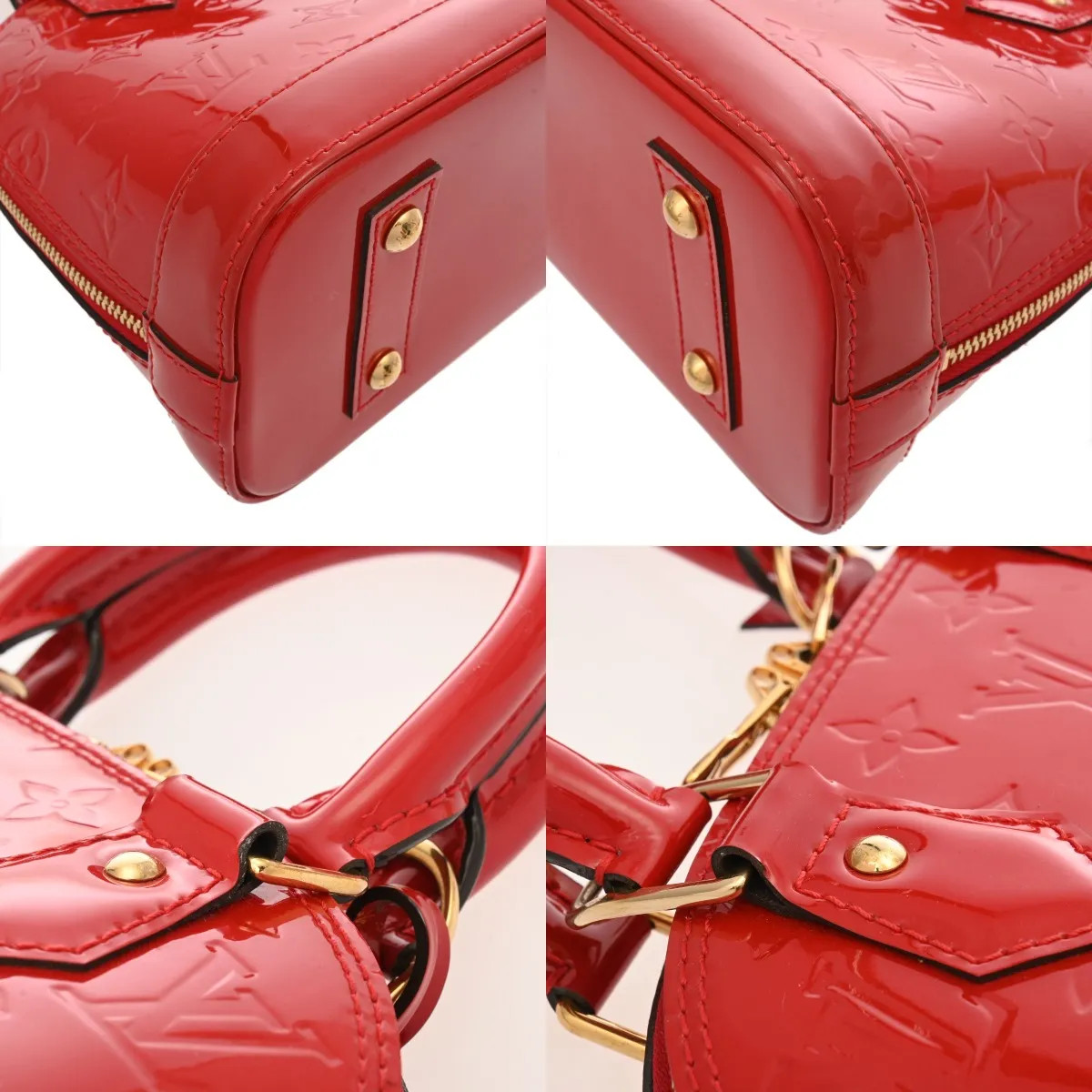 Louis Vuitton Alma BB M90174 Handbag Vernis Red #WB2664