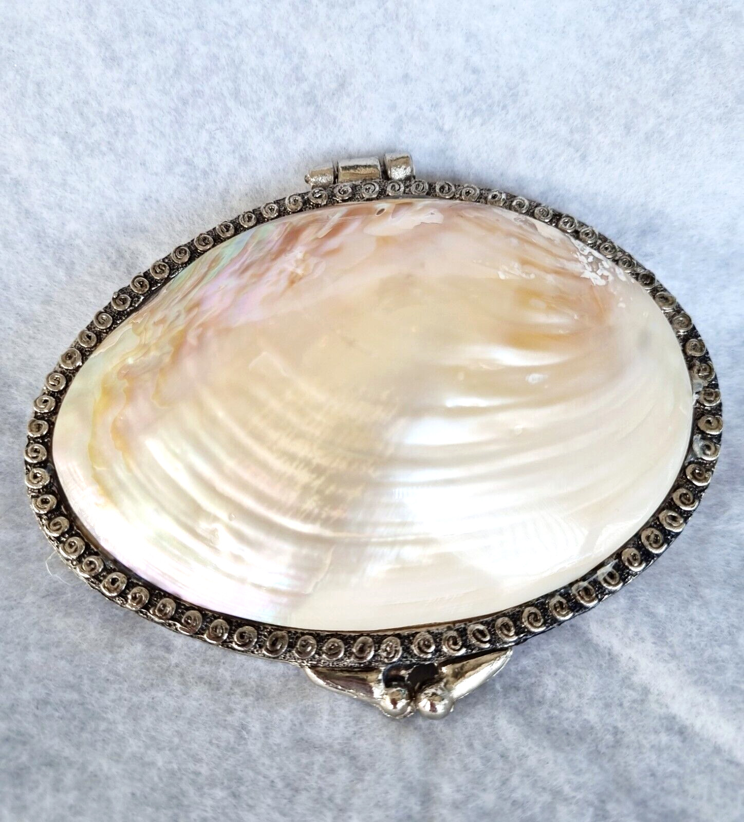 5″ Shell Mother Of Pearl Clutch Bag Purse Dinner Party White Small Lady Vtg Gift