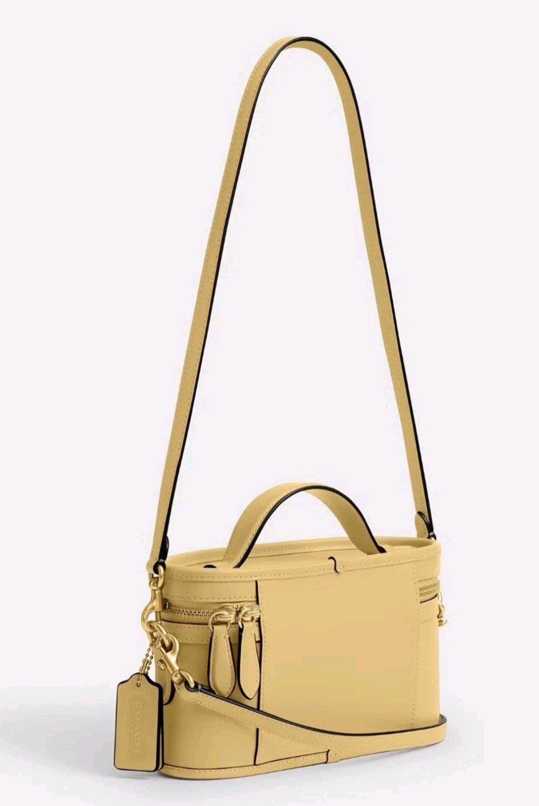 COACH Trail Bag GloveTanned Leather Crossbody Shoulder Butter Yellow CBG93 New