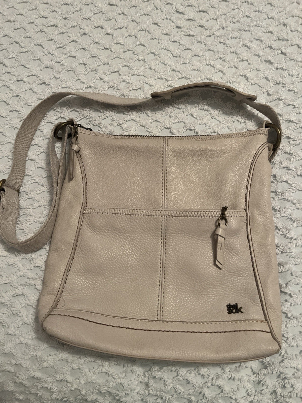 The Sak Pebbled Leather Hobo Bag Purse Cream White – Shoulder Bag – Fast Ship!