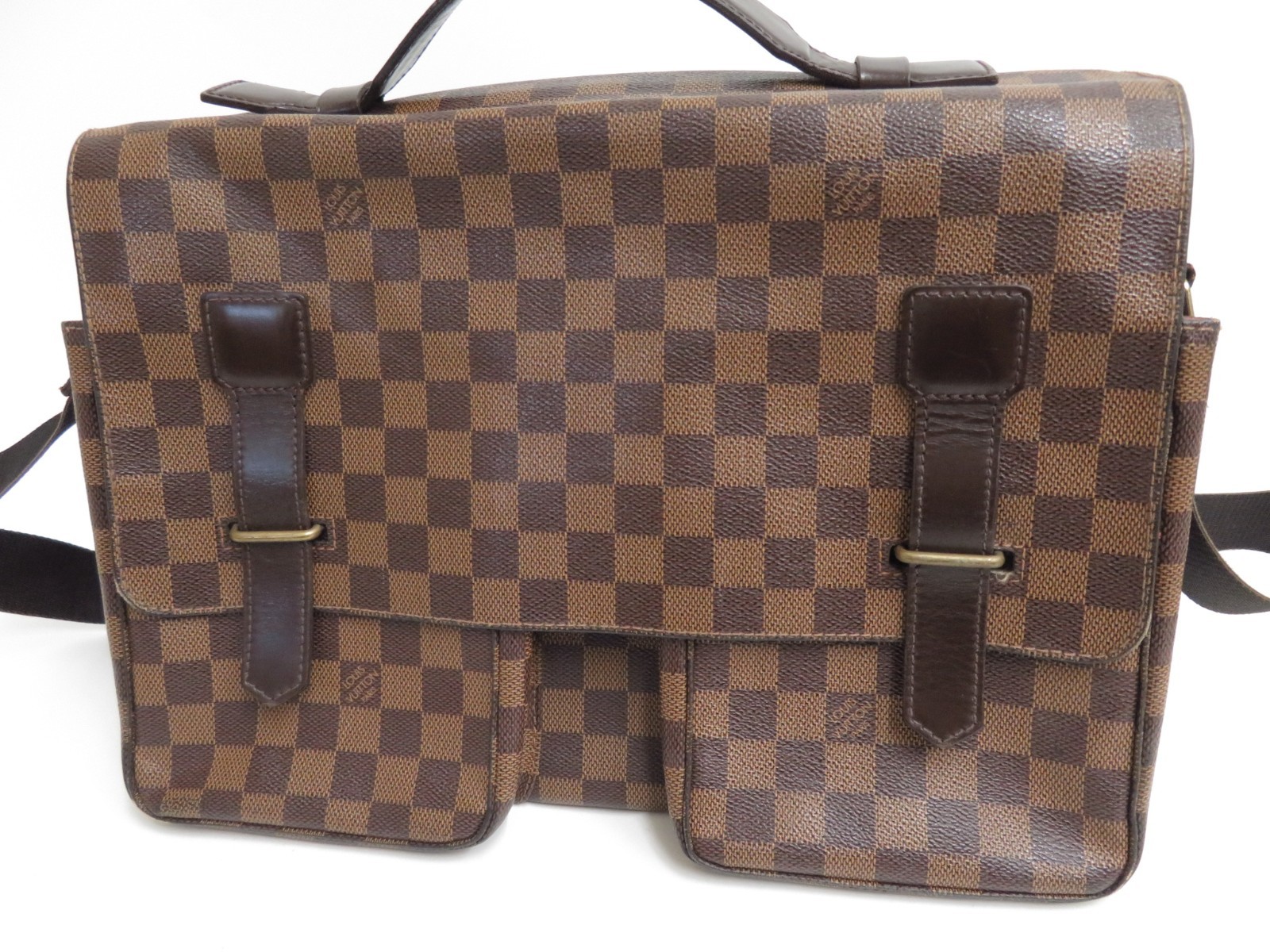 Authentic Louis Vuitton Damier Ebene Broadway Shoulder Bag Crossbody F#45804