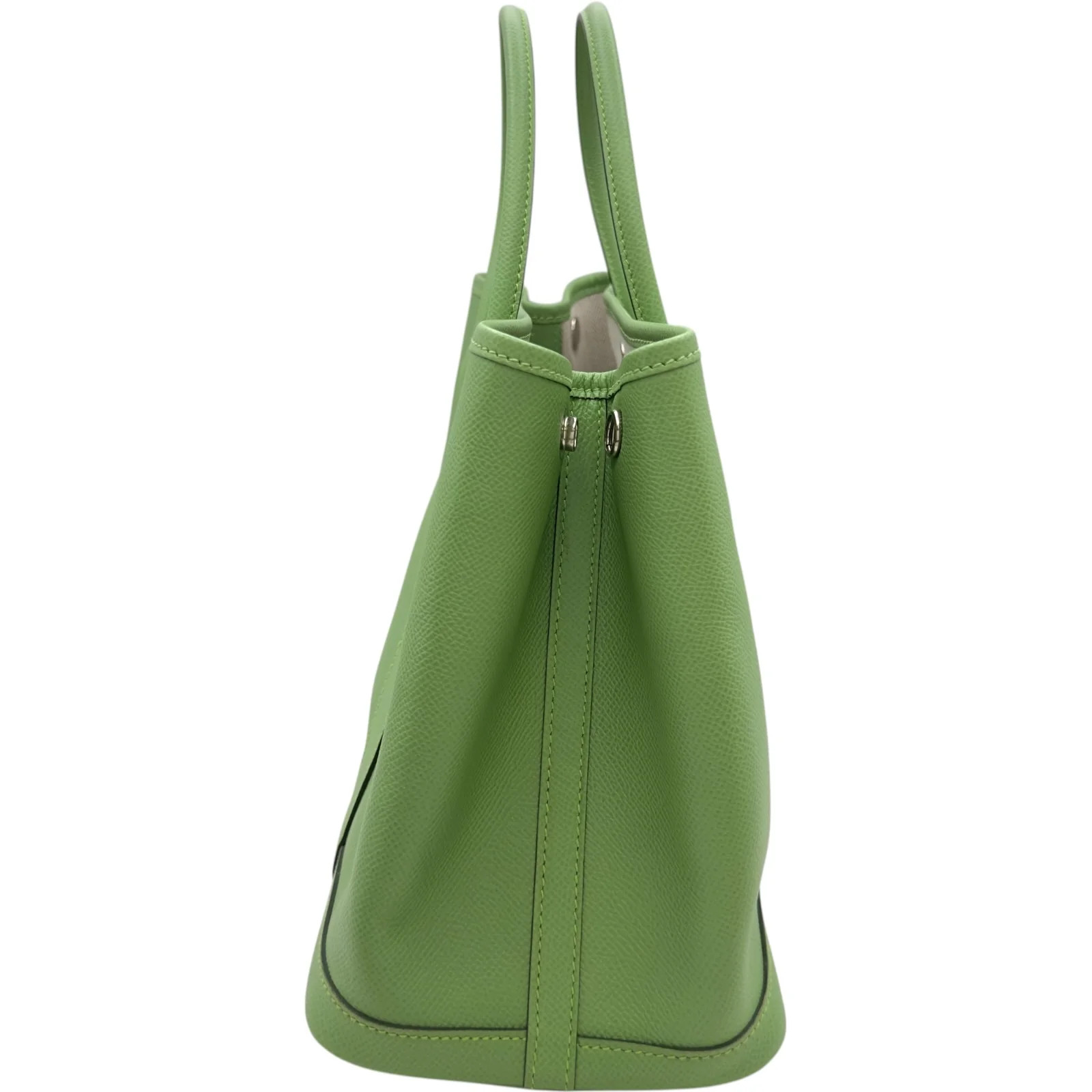 HERMES Garden Party TPM Green Epsom Leather Tote Z Stamp #OKB1415