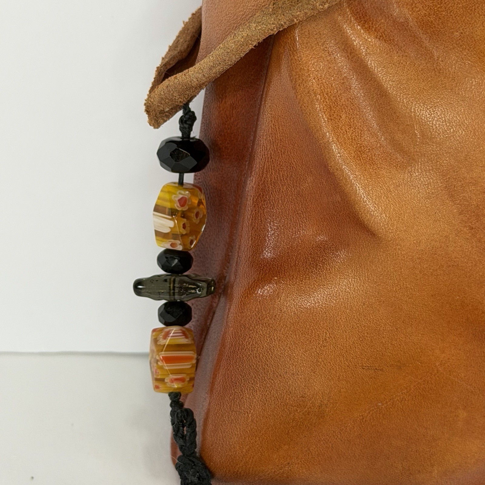 Vintage Leather Sculpted Face Bag By Deborah Einbender Signed