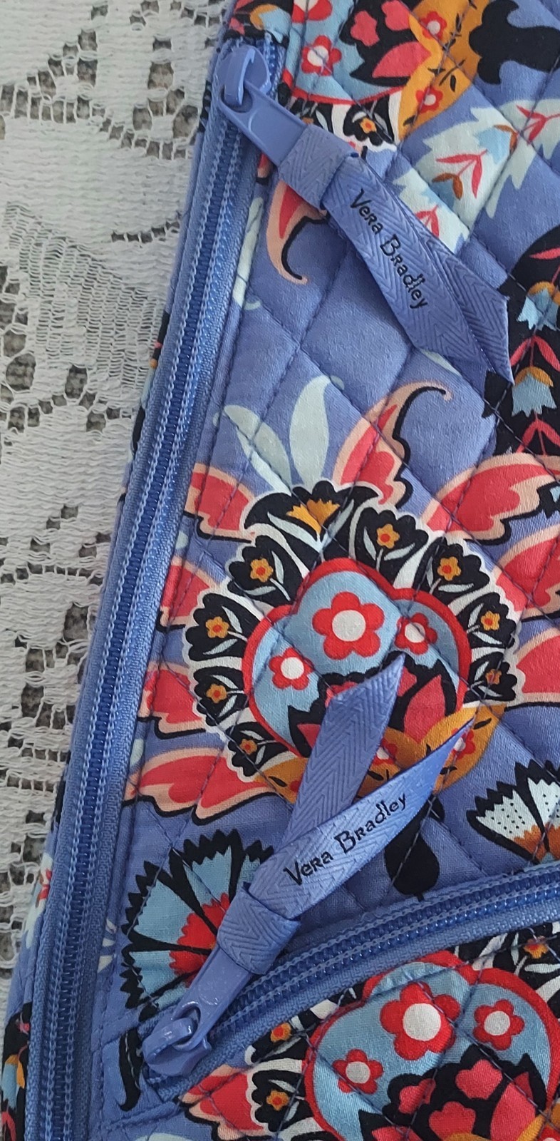 Vera Bradley Mural Garden Essential Compact Sling Bag Backpack Crossbody Purple