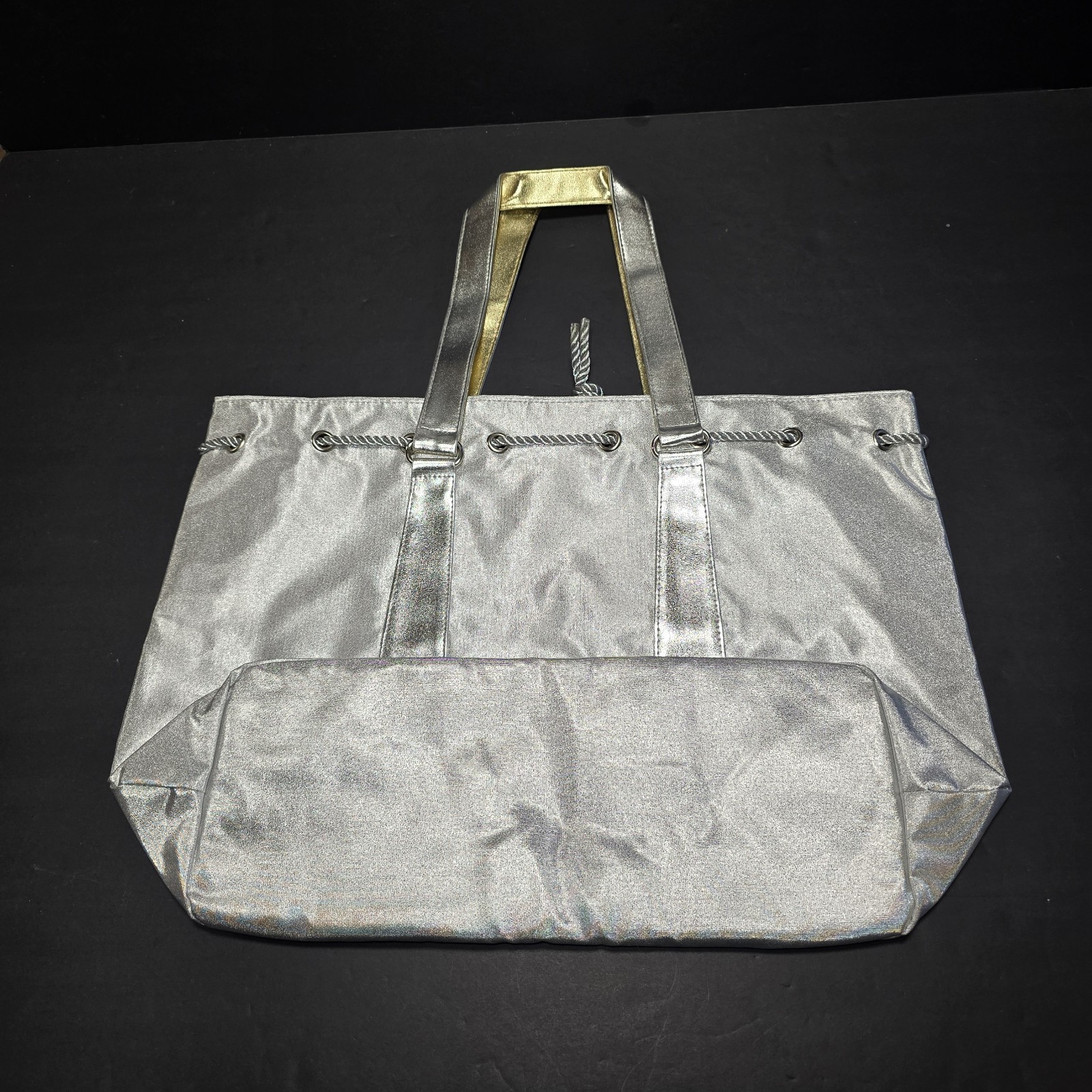 Tommy Hilfiger True Star Perfume Large Tote Silver And Gold 100% PVC
