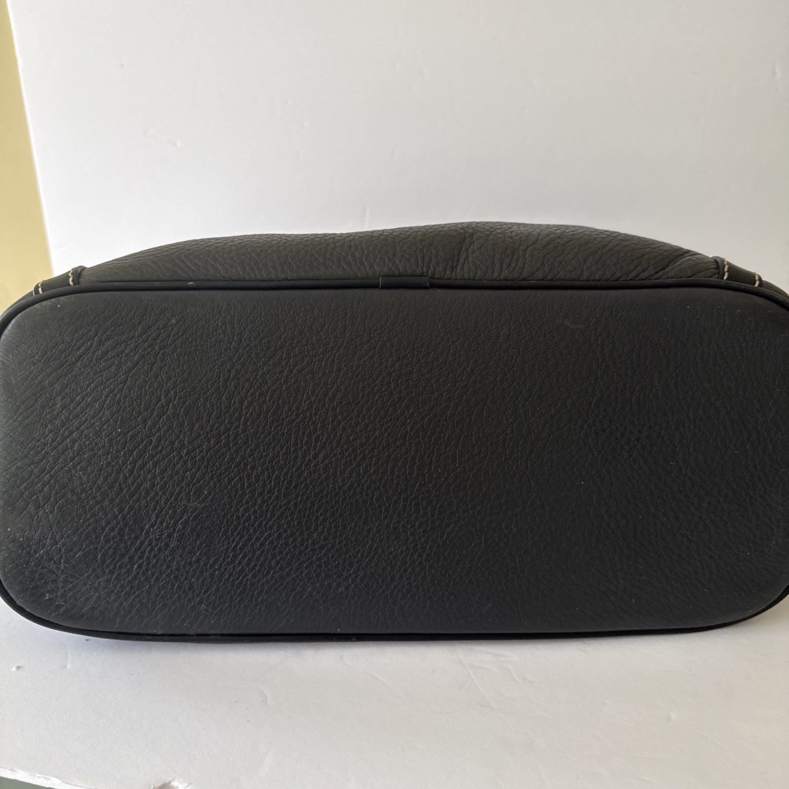Dooney & Bourke Dark Gray /Black Porta Fina Leather Kristen Shoulder/Tote