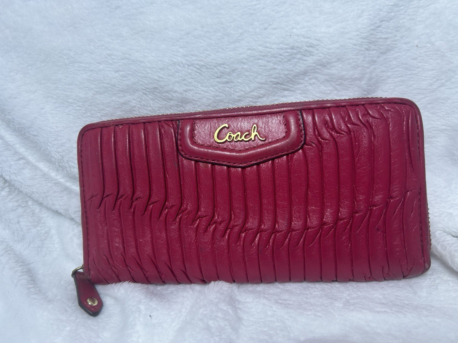 Coach Red Leather Clutch vacation travel formal casual dining chef boutique