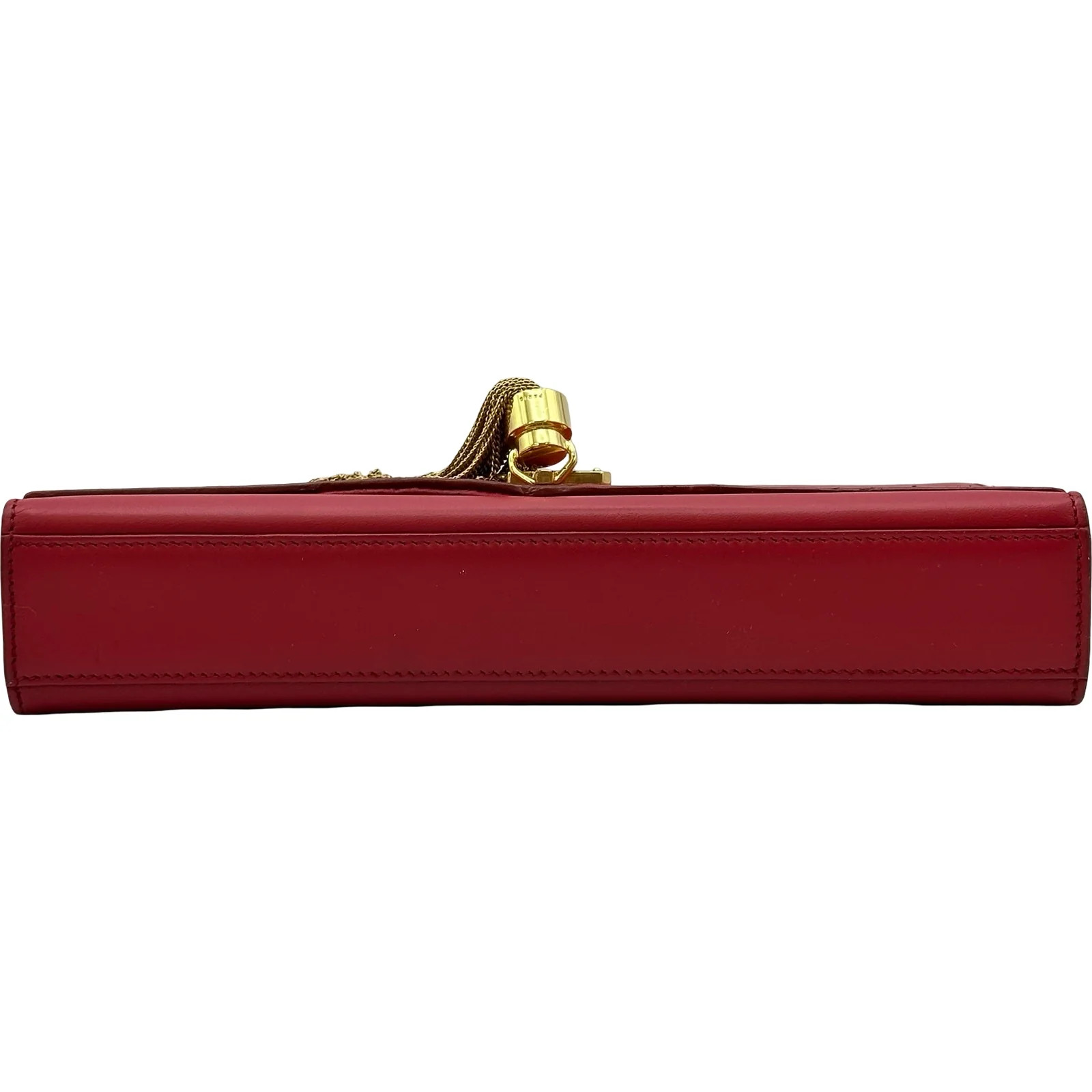 SAINT LAURENT Kate Chain Shoulder Red Leather Shoulder Bag 354119 #OKB6402