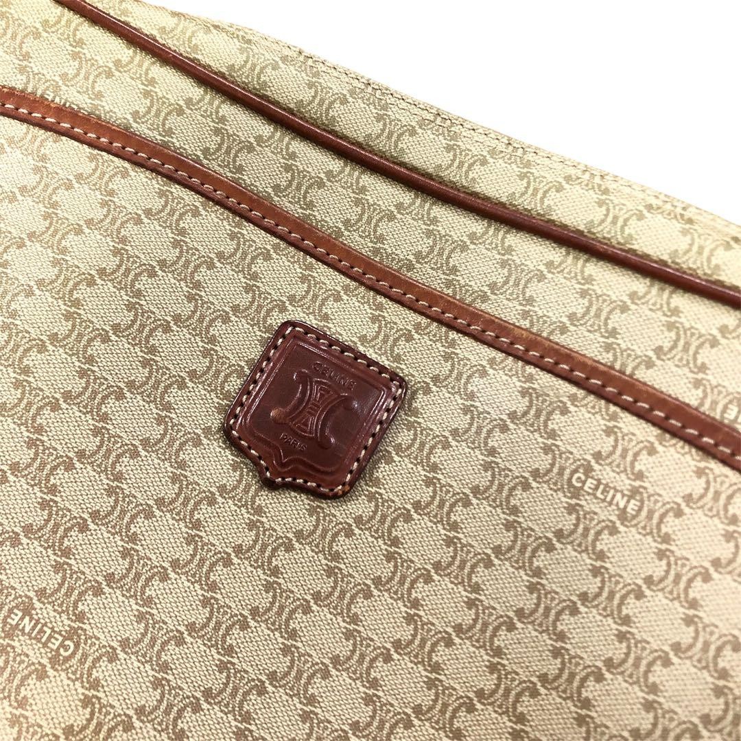 CELINE Macadam Handbag PVC Leather Second Bag 19cm 27.5cm 7cm Vintage