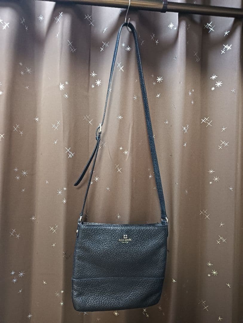 Kate Spade Black Leather Shoulder Bag Adjustable Strap 26cm x 26cm