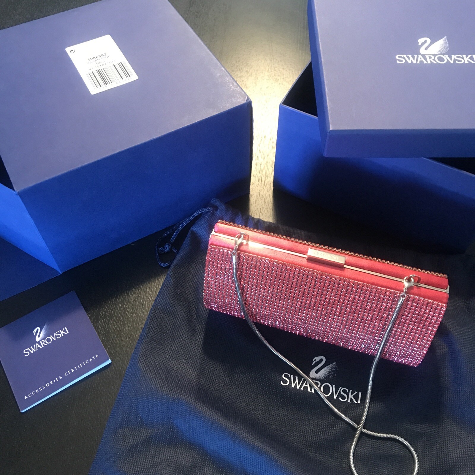 Authentic Swarovski Indian Pink Power Bag – Excellent Condition 44/16x8x7cm