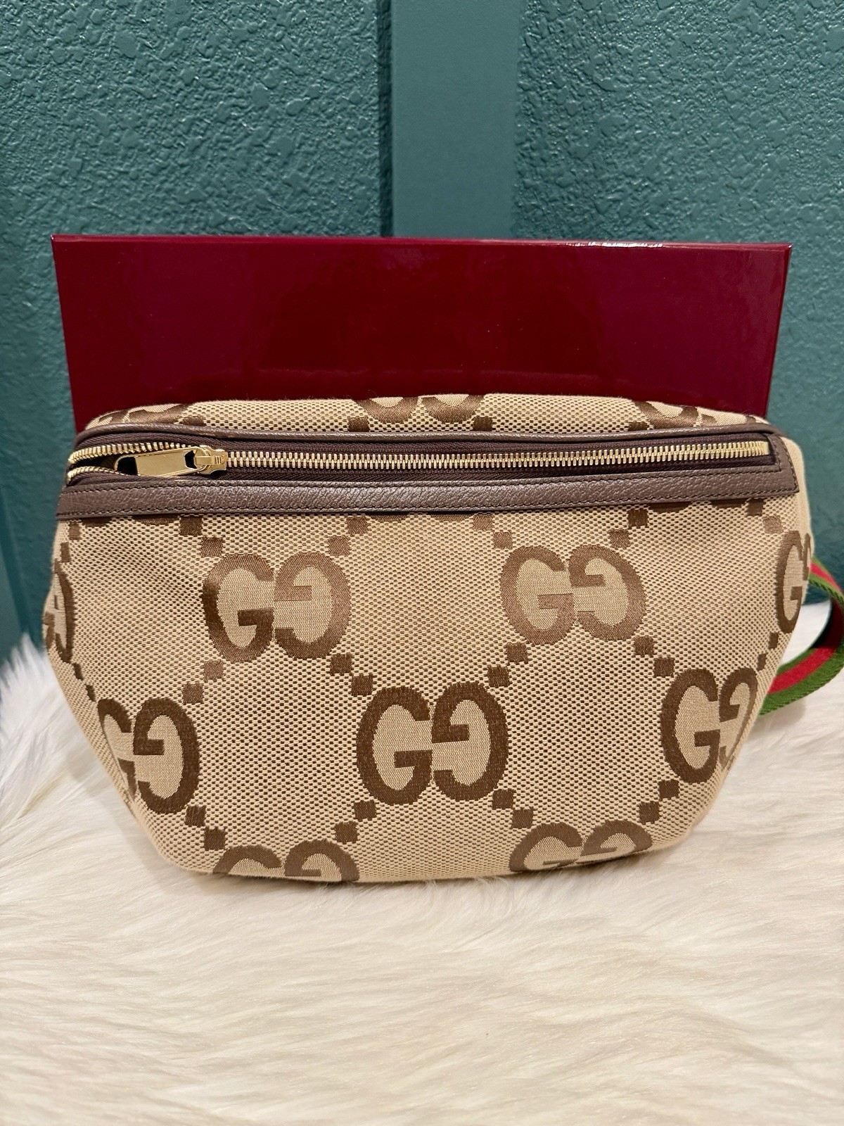 NEW Gucci Jumbo GG Monogram Belt Bag