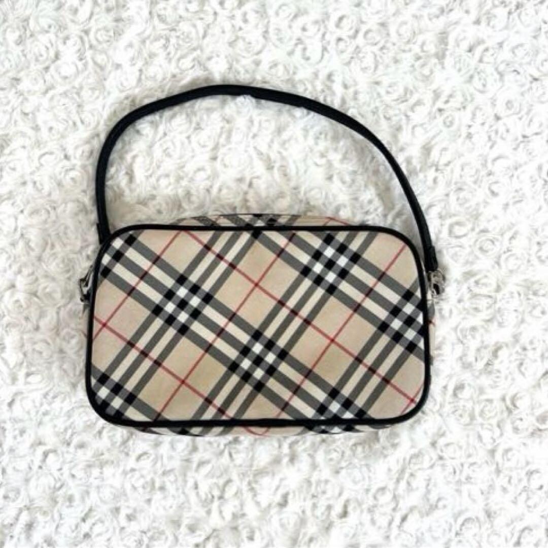 BURBERRY BLUE LABEL Shoulder Hand Bag Pouch Nova Check Vintage Auth From Japan