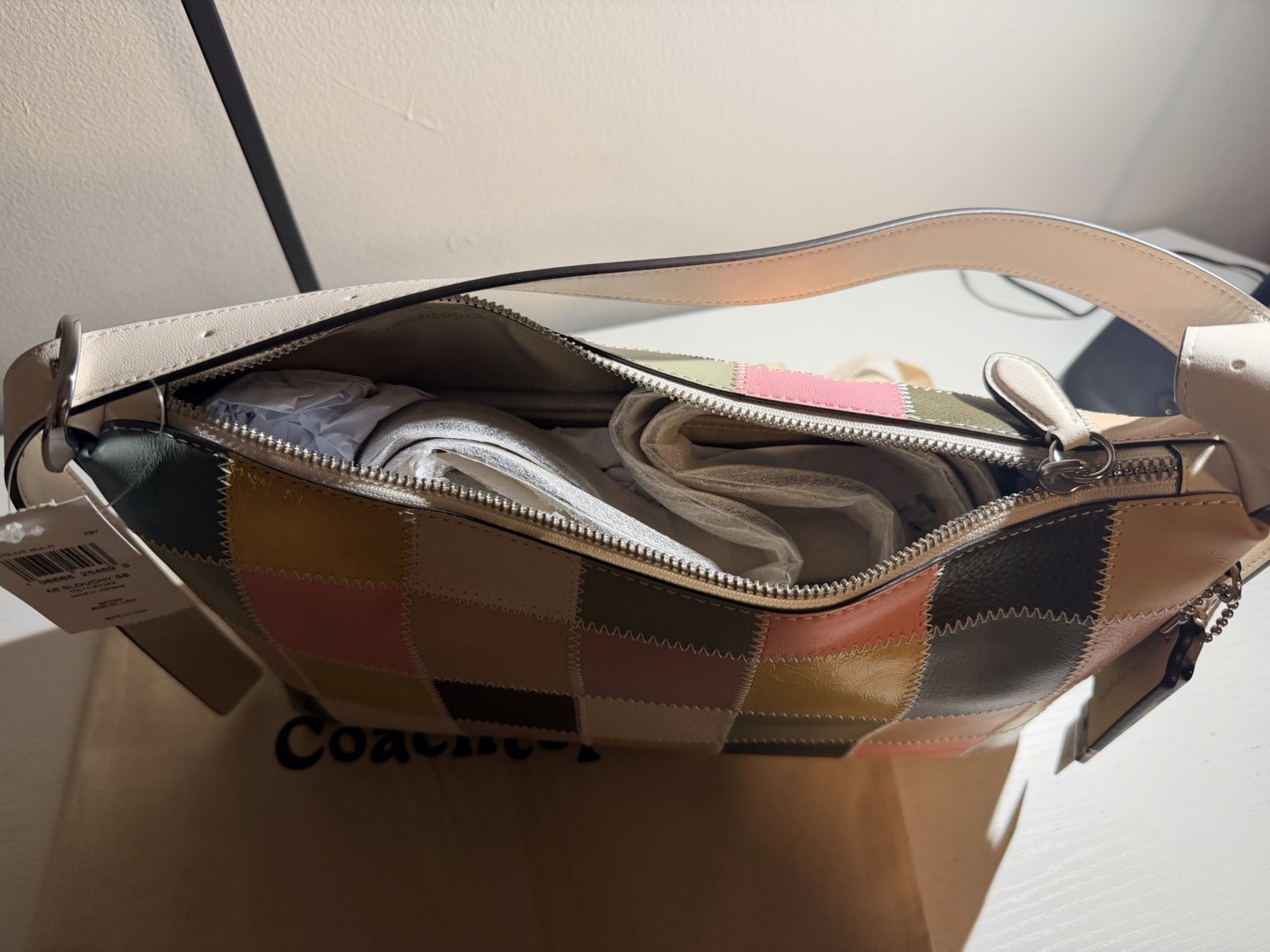 Coach Coachtopia Multi Alter/Ego Pink Olive Checkered Shoulder Bag w/ Dust Bag