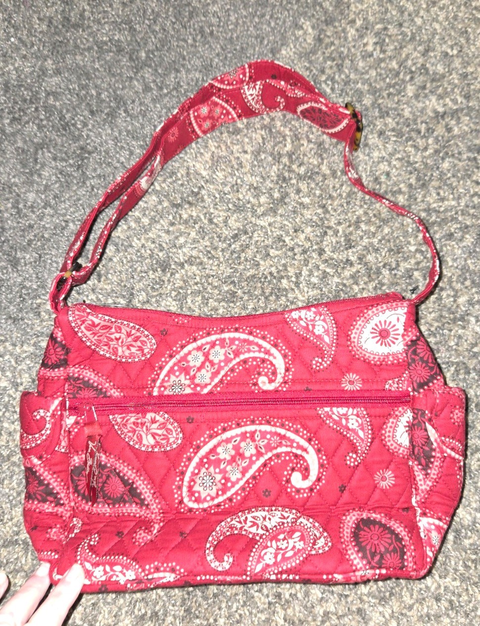 NEW VERA BRADLEY Mesa Red Purse Shoulder Bag Paisley Tote CHARITY