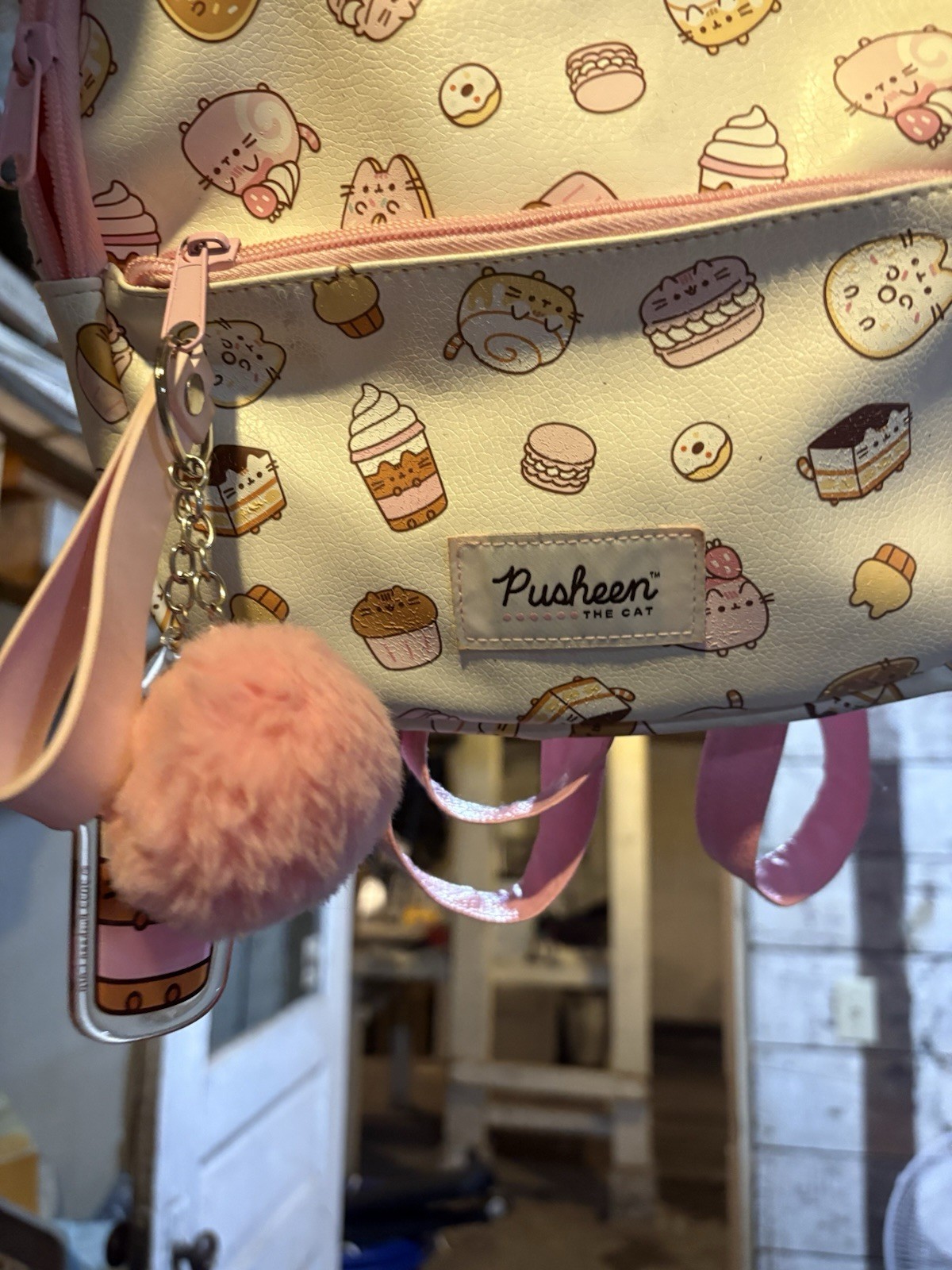 Pusheen Pleather Small Backpack Pink Cat Bag Purse Adjustable Strap New
