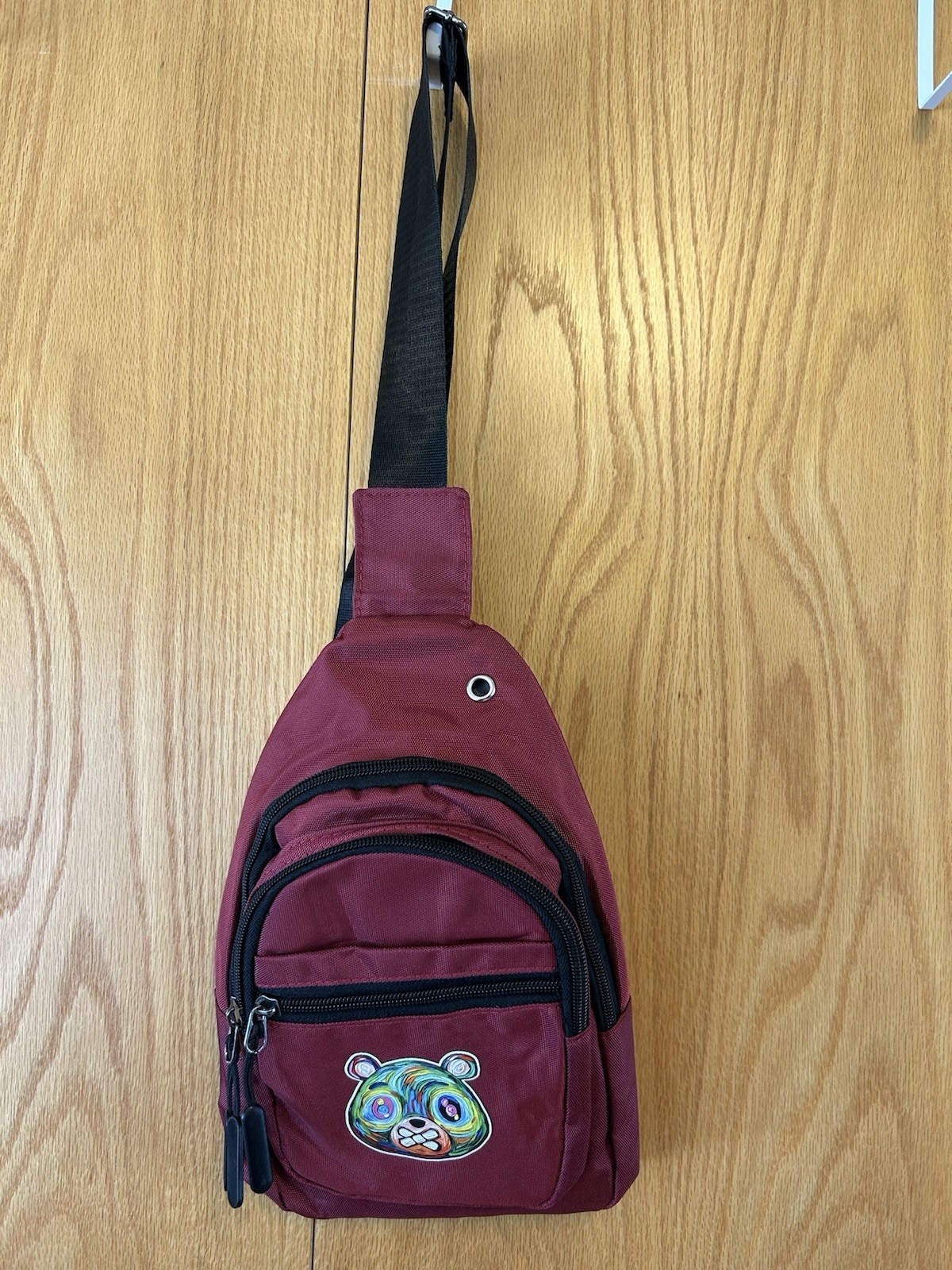 OWNYC Bear Cross Body Bag. New. 11.5 X 8 Inches. 3 Pockets. HD Zippers