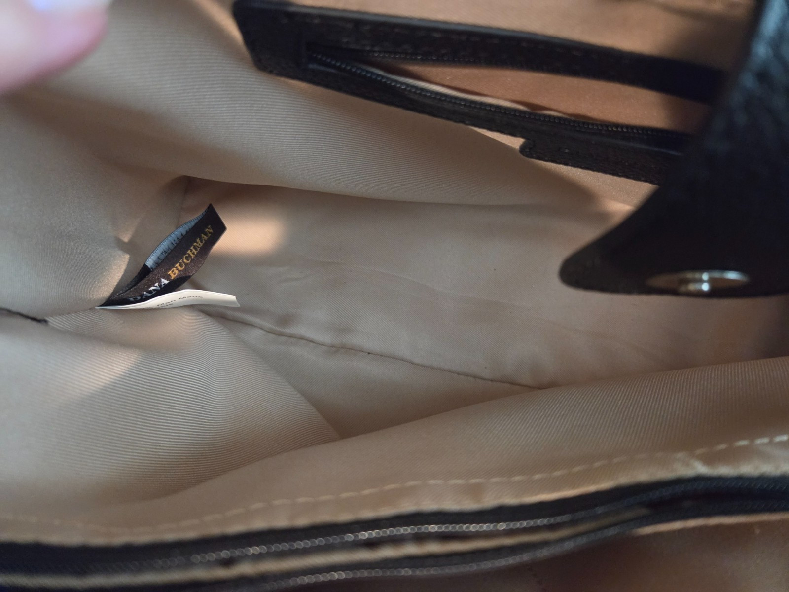 Dana Buchman Bag Striped Black & Silver/Gold