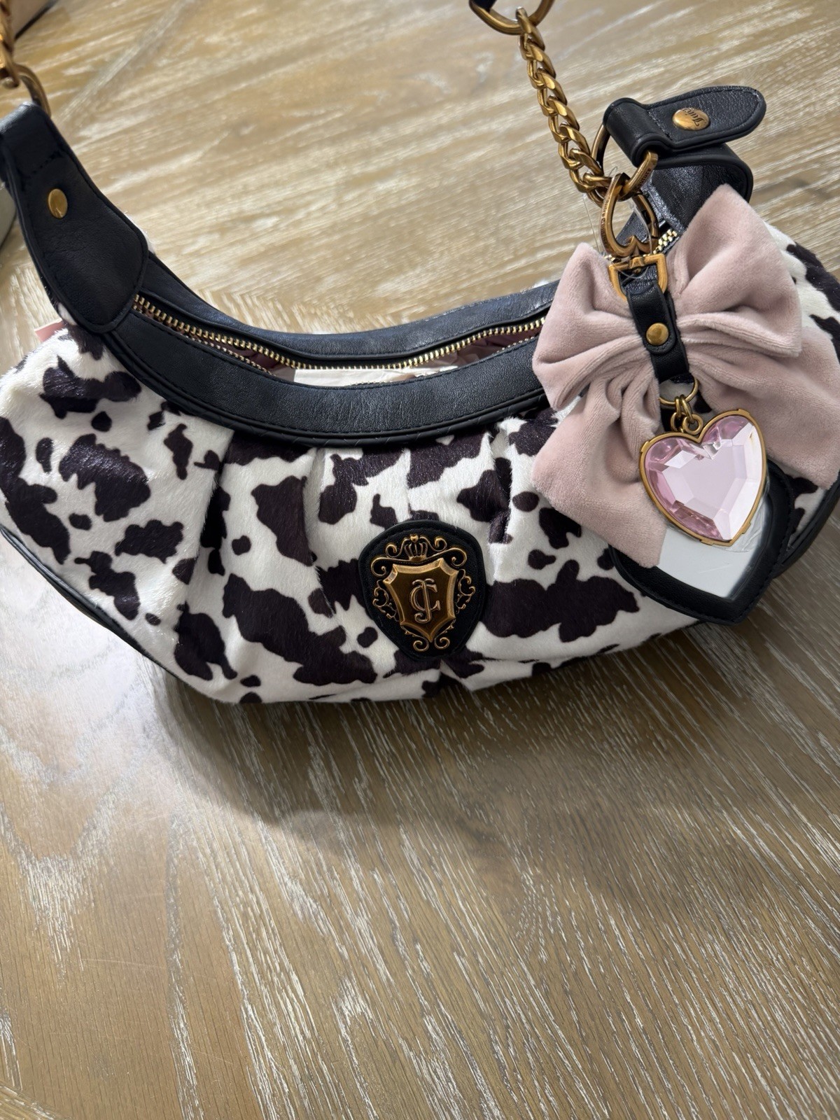 Juicy Couture Romance Cow Print Hobo Bag