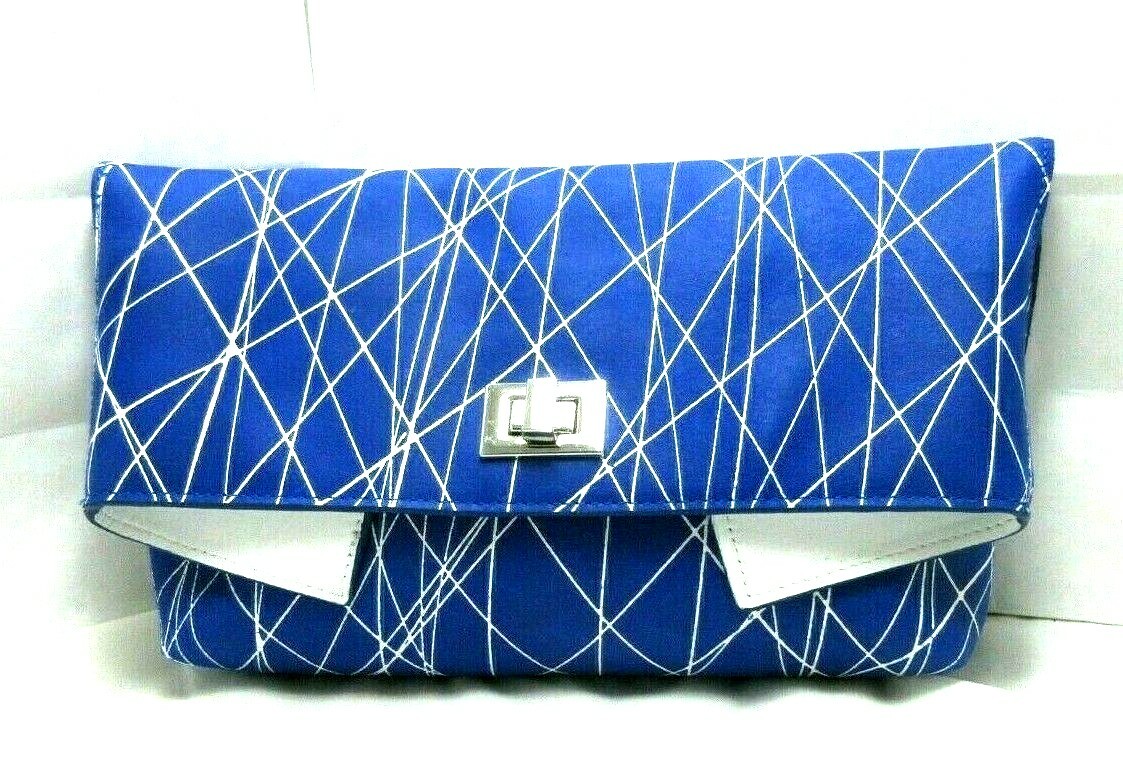 GiGi New York Claire Clutch Italian Calfskin Leather Geometric Pattern List$250