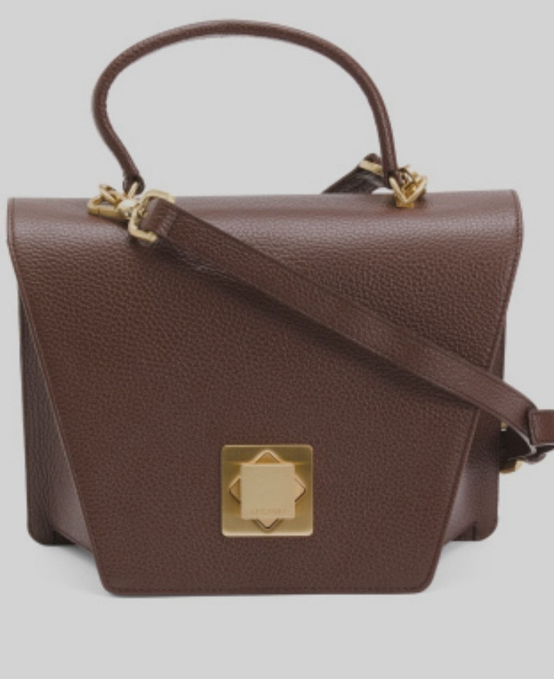 Arcadia Italian Trapeze Medium Satchel Chocolate Pebbled Leather NWT MSRP $540