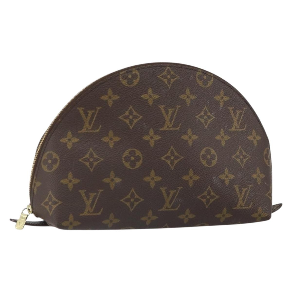 LOUIS VUITTON Monogram Trousse Demi Ronde Cosmetic Pouch M47520 LV Auth 163812
