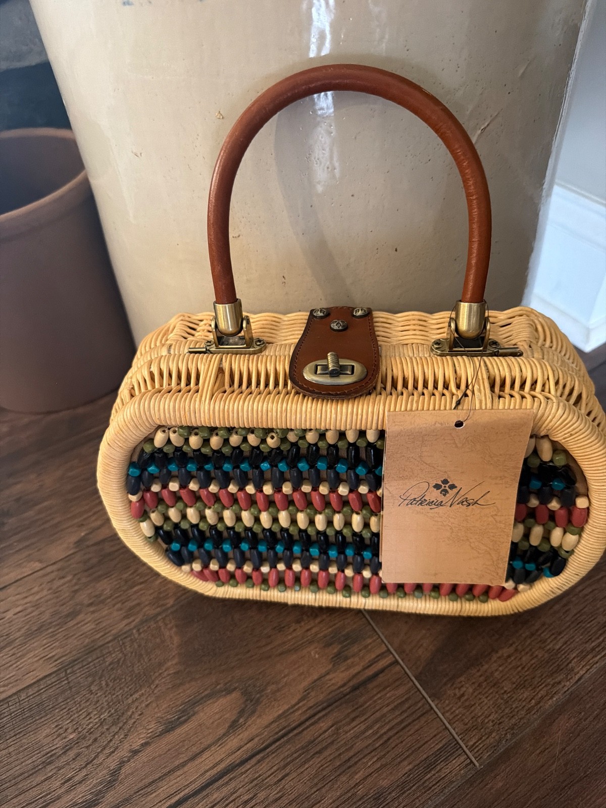 Patricia Nash Spring Wicker Handbag NWT
